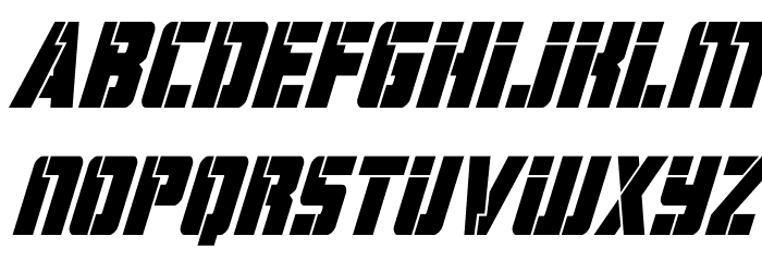 Hard Science Bold Super-Italic Font LOWERCASE