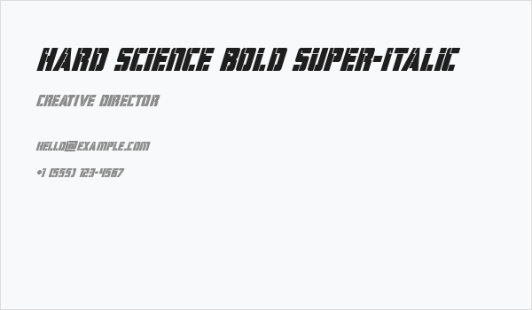 Hard Science Bold Super-Italic Business Card