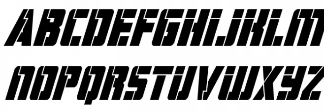 Hard Science Bold Super-Italic Font LOWERCASE