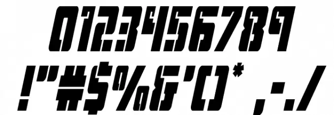 Hard Science Condensed Italic Font OTHER CHARS