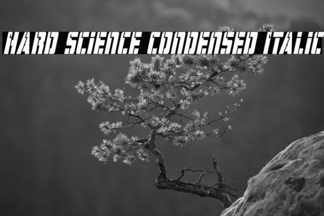 Hard Science Condensed Italic Font examples
