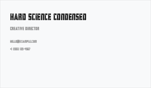 Hard Science Condensed Business Card