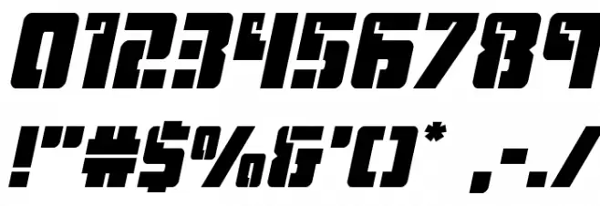 Hard Science Expanded Italic Font OTHER CHARS