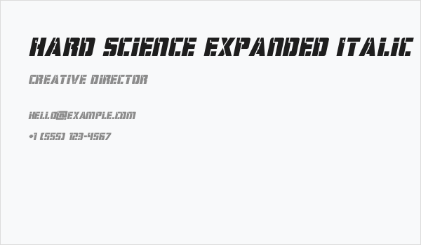 Hard Science Expanded Italic Business Card