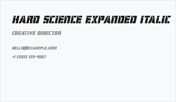 Hard Science Expanded Italic Business Card