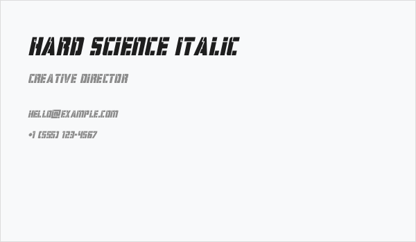 Hard Science Italic Business Card