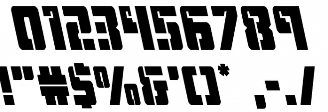 Hard Science Leftalic Font OTHER CHARS