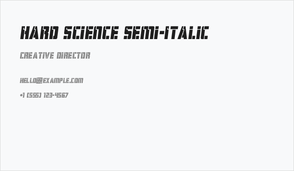 Hard Science Semi-Italic Business Card