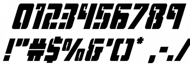 Hard Science Super-Italic Font OTHER CHARS