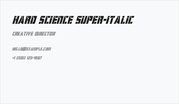 Hard Science Super-Italic Business Card