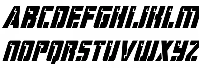 Hard Science Super-Italic Caratteri MAIUSCOLE