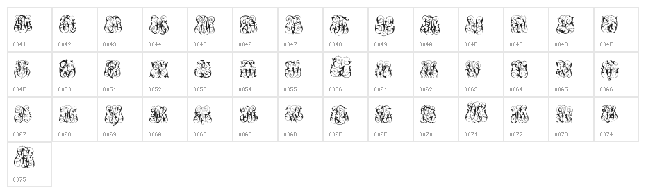 Hard to Read Monograms Two Character Map