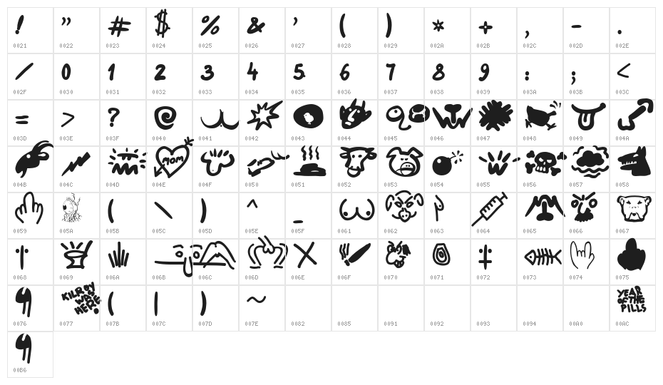 HardTalk Character Map