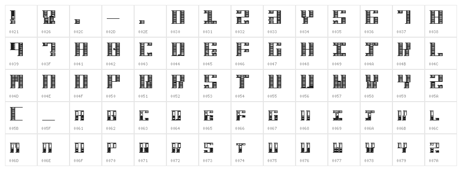 Hardbaq Character Map
