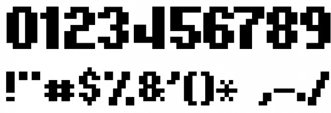 Hardpixel Font OTHER CHARS