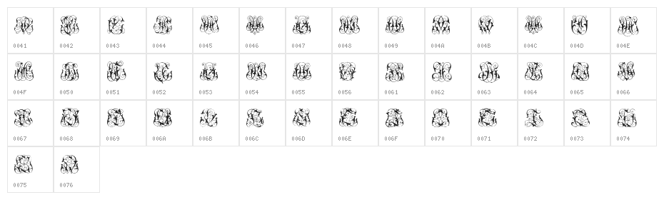 HardtoReadMonograms Character Map