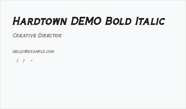 Hardtown DEMO Bold Italic Business Card