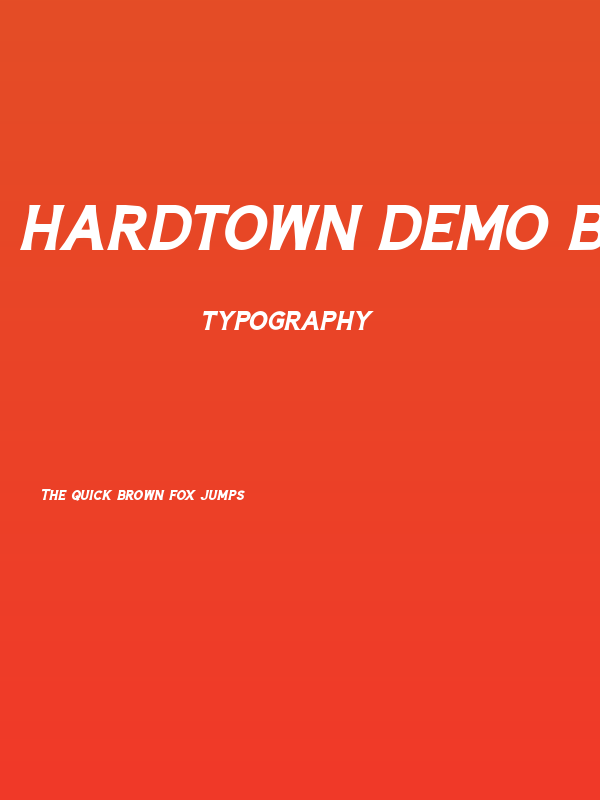 Hardtown DEMO Bold Italic Poster