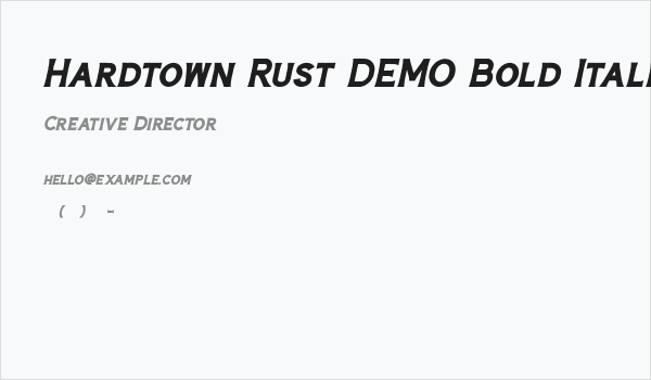 Hardtown Rust DEMO Bold Italic Business Card