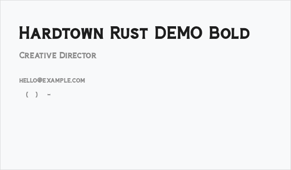Hardtown Rust DEMO Bold Business Card