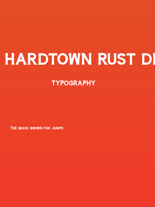 Hardtown Rust DEMO Bold Poster