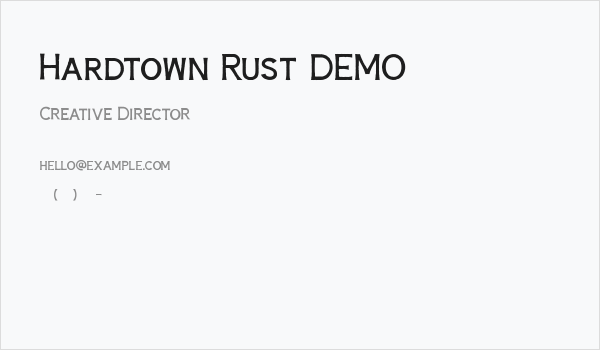 Hardtown Rust DEMO Business Card