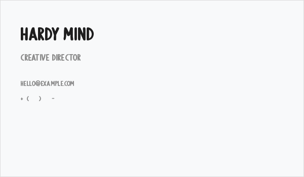 Hardy Mind Business Card
