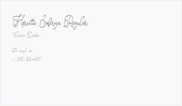 Hariette Sofirya Regular Business Card