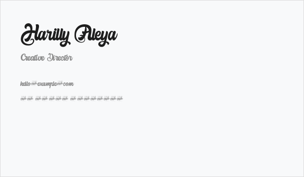 Harilly Aleya Business Card