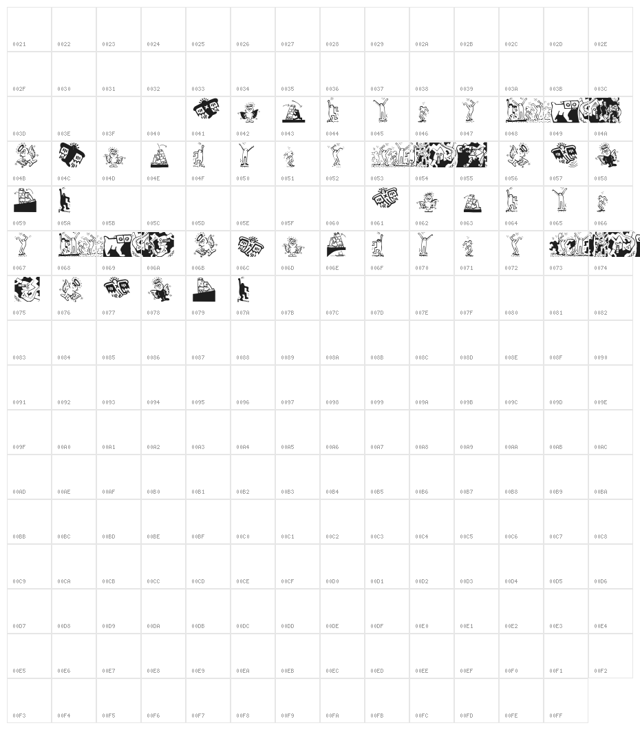 Haringe Character Map