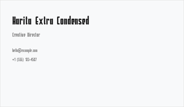 Harita Extra Condensed Business Card