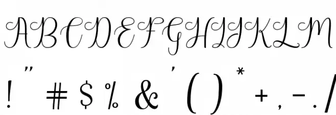 HarlandScriptDemo Font OTHER CHARS