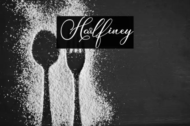 Harlfiney Font examples