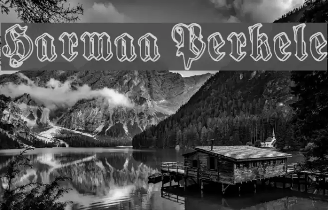 Harmaa Perkele Font examples