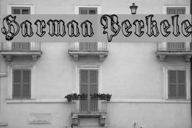 Harmaa Perkele Font examples