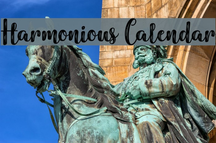 Harmonious Calendar Font examples