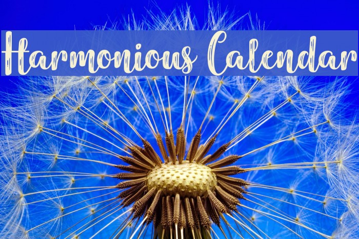 Harmonious Calendar Font examples