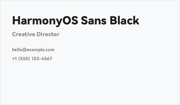 HarmonyOS Sans Black Business Card