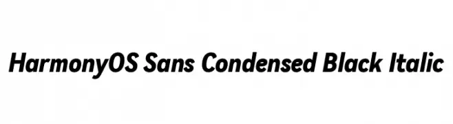 HarmonyOS Sans Condensed Black Italic  免费字体下载