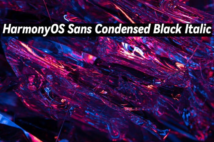 HarmonyOS Sans Condensed Black Italic Example 2