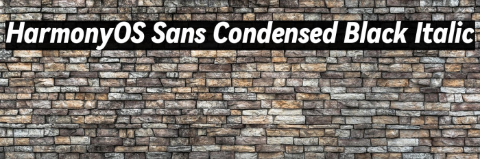 HarmonyOS Sans Condensed Black Italic Example 3