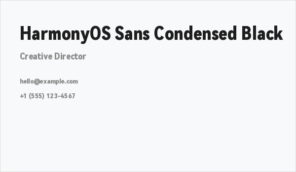 HarmonyOS Sans Condensed Black Business Card