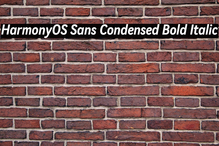HarmonyOS Sans Condensed Bold Italic Example 2