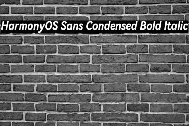 HarmonyOS Sans Condensed Bold Italic Шрифта examples