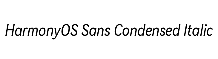 HarmonyOS Sans Condensed Italic  免费字体下载