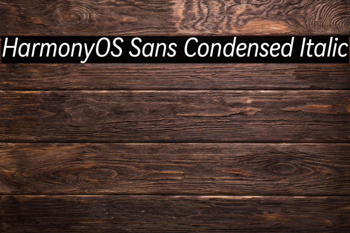 HarmonyOS Sans Condensed Italic Example 3
