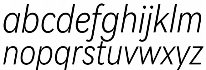 HarmonyOS Sans Condensed Light Italic Font LOWERCASE