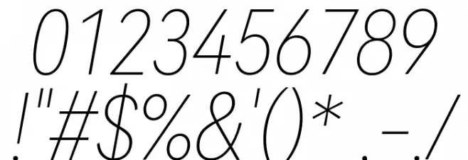 HarmonyOS Sans Condensed Thin Italic Font OTHER CHARS