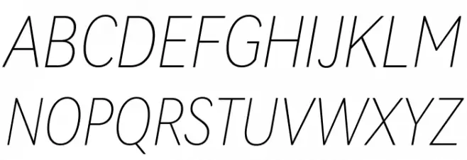 HarmonyOS Sans Condensed Thin Italic Caratteri MAIUSCOLE
