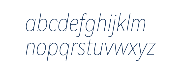 HarmonyOS Sans Condensed Thin Italic Lowercase
